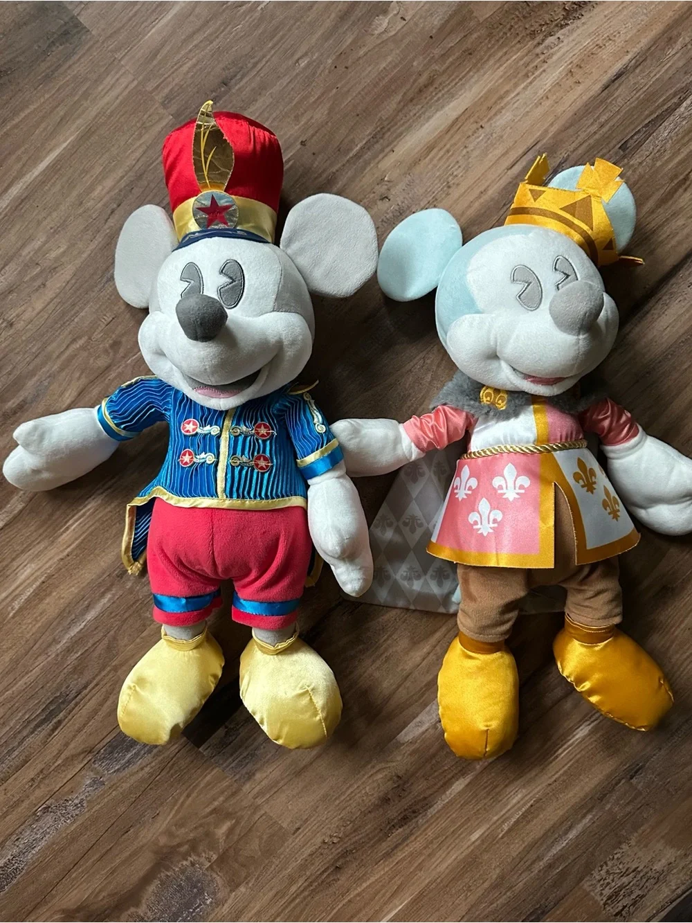 Disney Plush Mickey & Minnie Royal Pair - Red, Blue, Pink & Gold